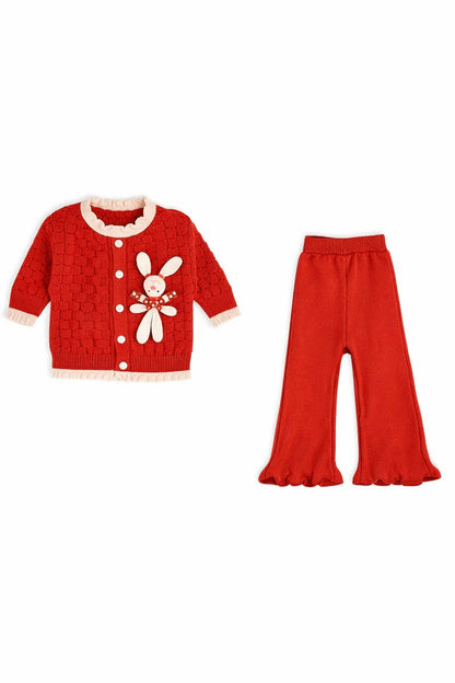 Red Bunny Knit Set