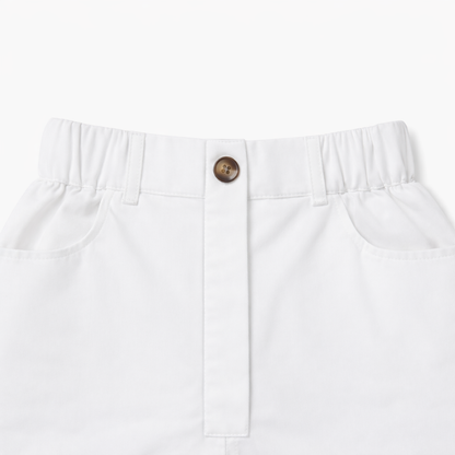 Classic White Belted Shorts