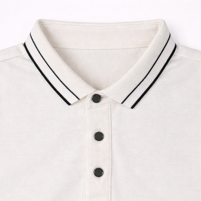 White Contrast Stripe Polo