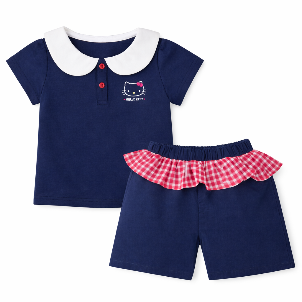 navy kitty charm set