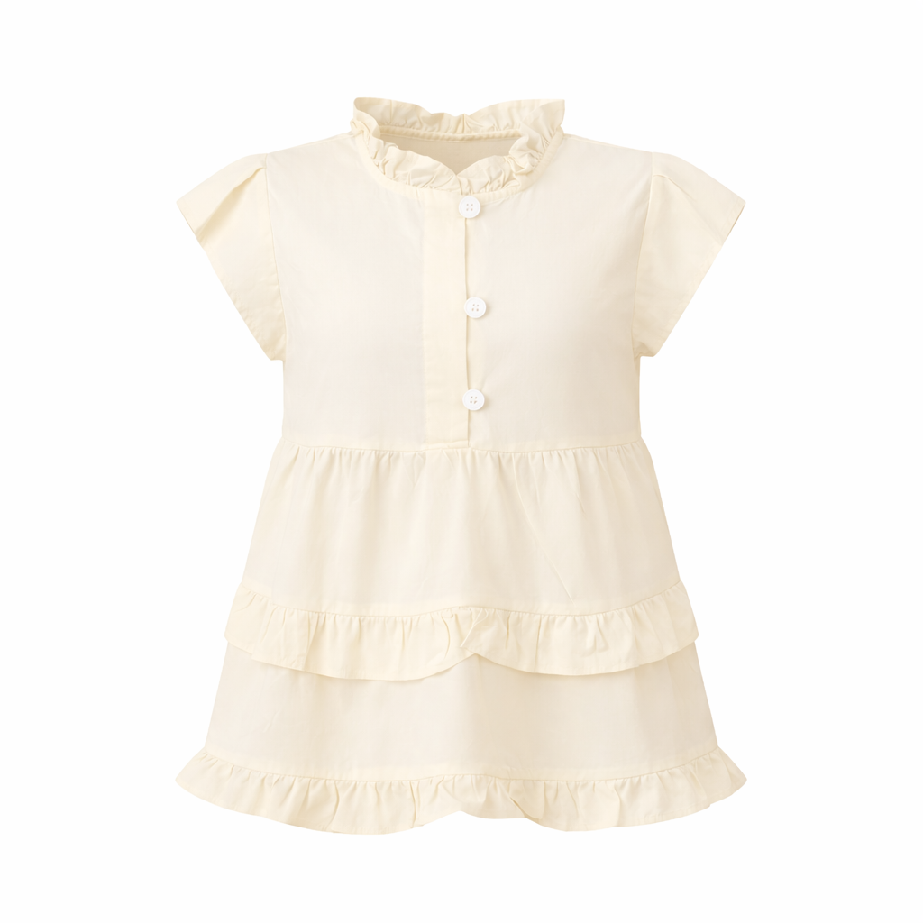 cream ⁠Ruffle Top & Pant Set