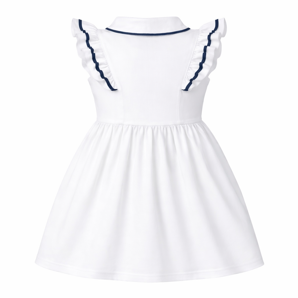 White Frill Collar Dress