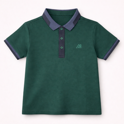 Classic Contrast Green Collar Polo