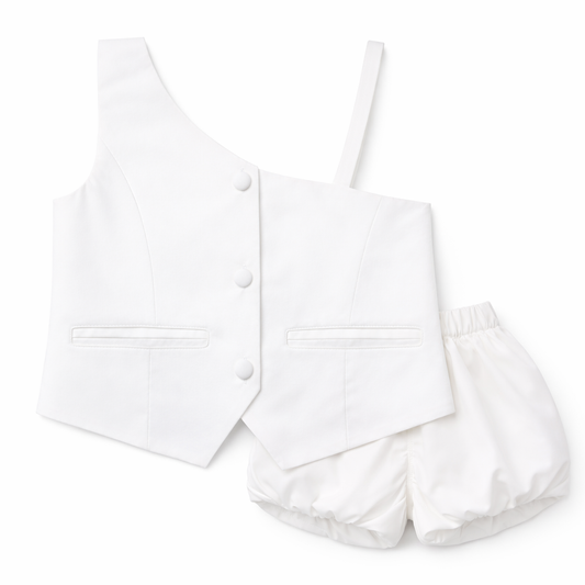 White Waistcoat Set