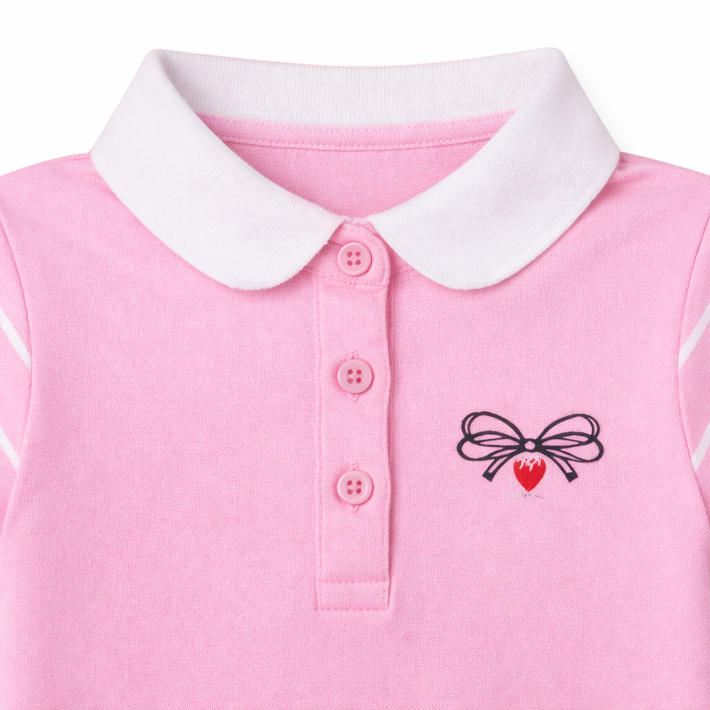 Pink Polo Pleated Skirt Set