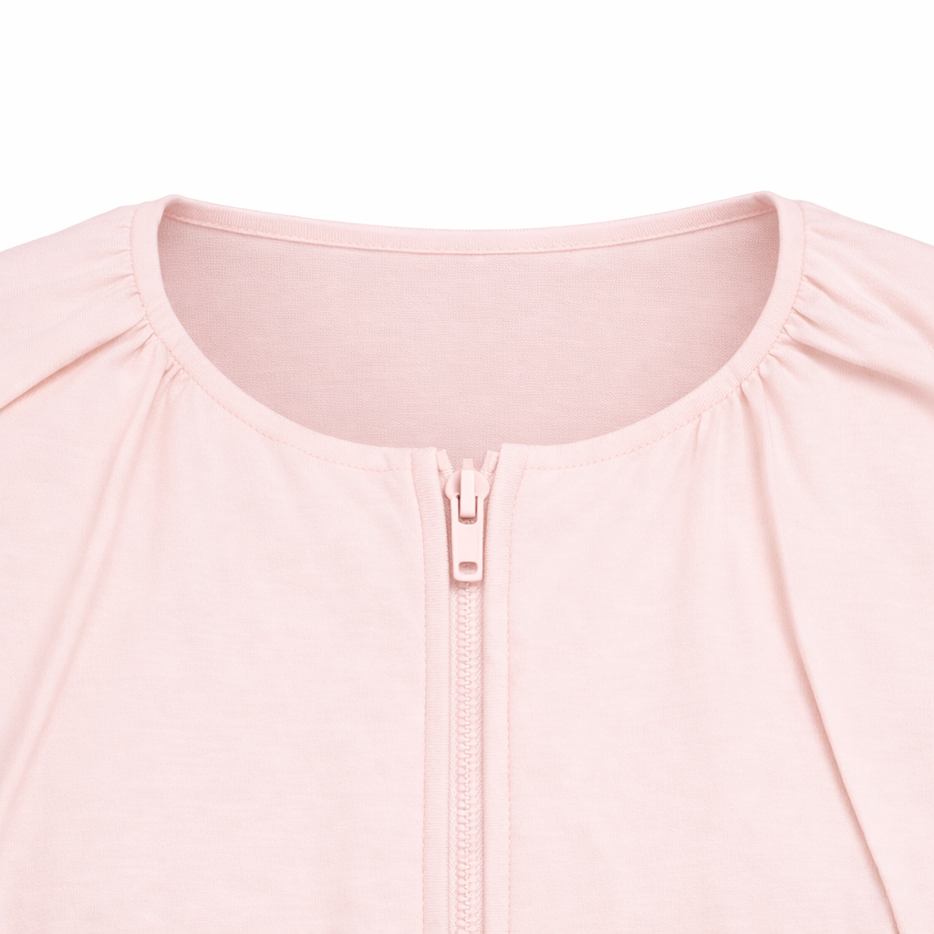 pink zip crop top