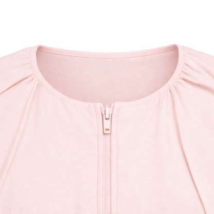 pink zip crop top