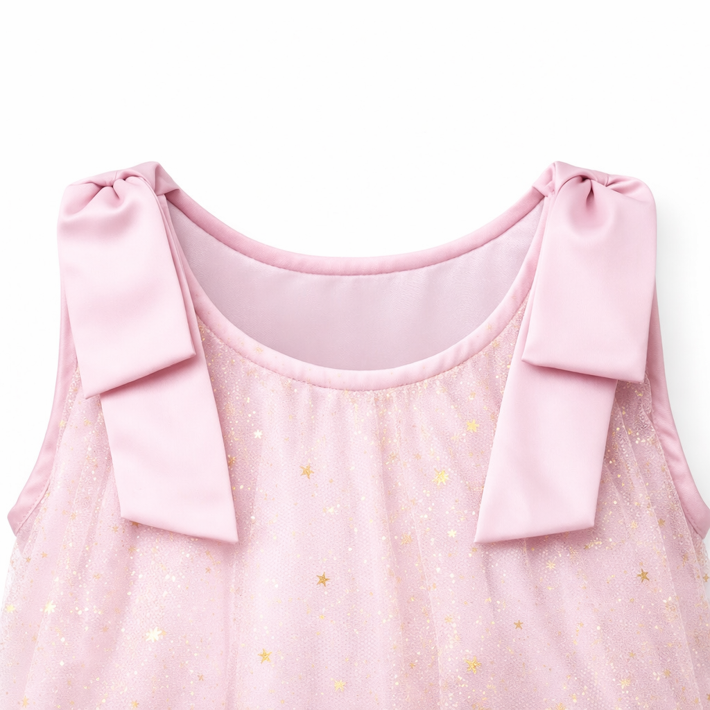 Pink Bow Shoulder Dress