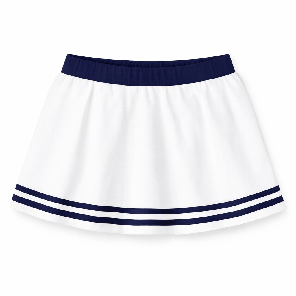 white Polo Pleated Skirt Set