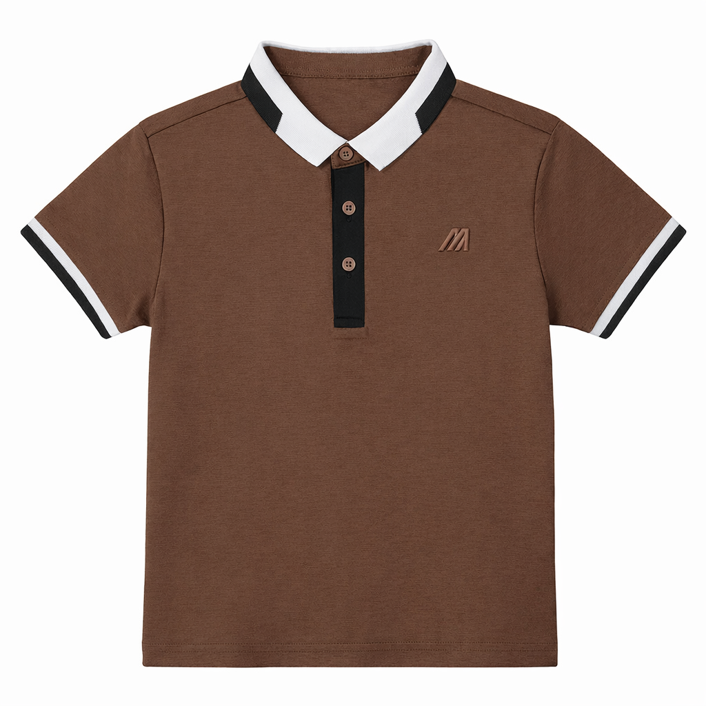 Classic Contrast Collar Brown Polo