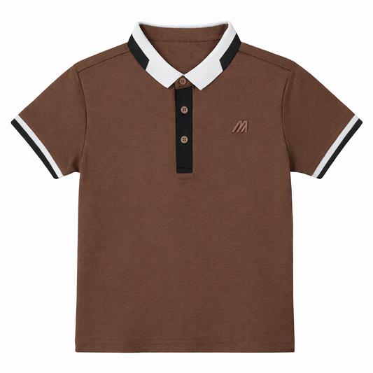 Classic Contrast Collar Brown Polo