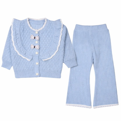 Powder Blue Ruffle Knit Set
