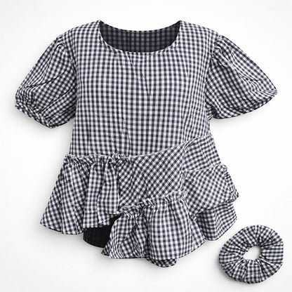 Classic Gingham Ruffle top