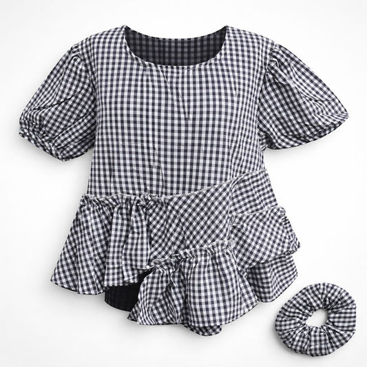 Classic Gingham Ruffle top