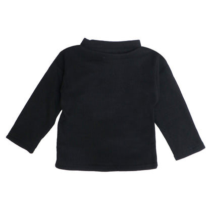 Black ⁠Ribbed Top – Dinosaur Patch