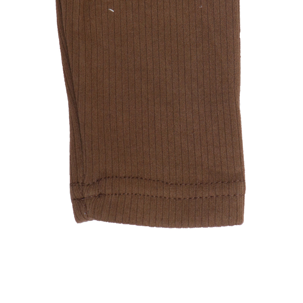 Brown ⁠Ribbed Top – Dinosaur Patch