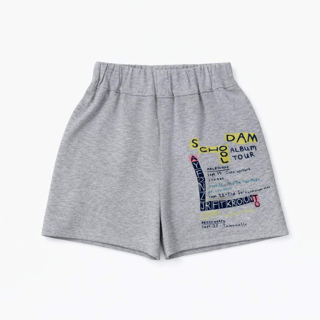 Grey Urban Graphic Shorts