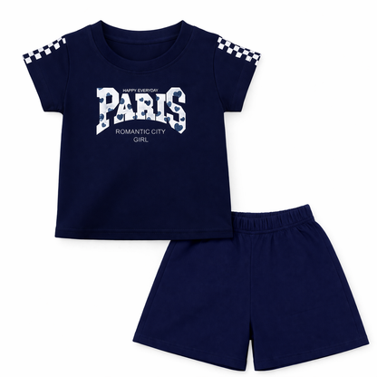 Navy Paris Graphic Co-ord Set