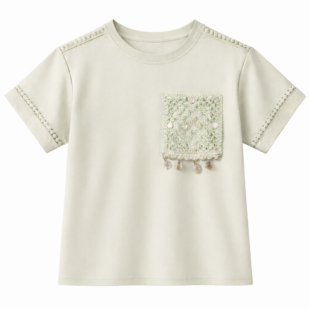 Mint crochet Pocket Tee
