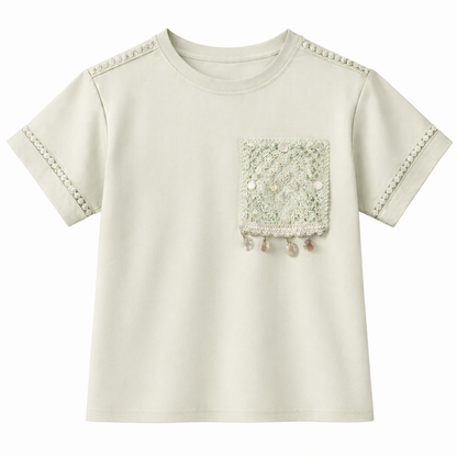 Mint crochet Pocket Tee