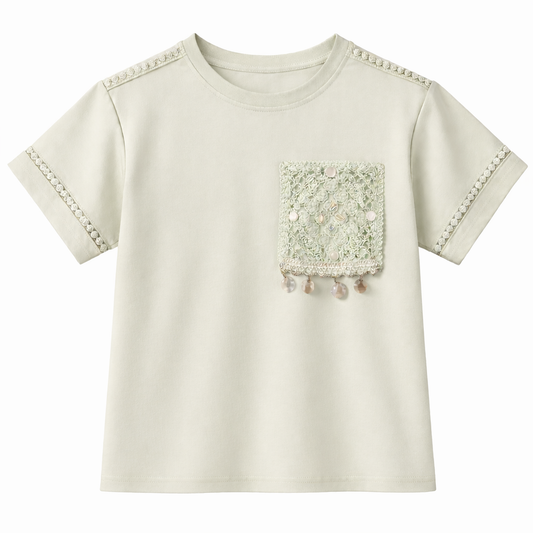 Mint crochet Pocket Tee