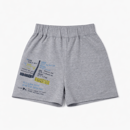 Grey Urban Graphic Shorts