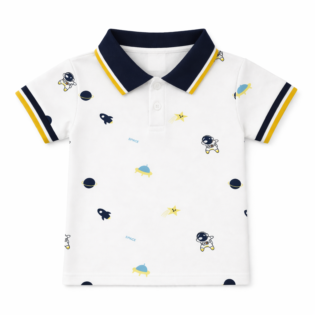 Space Print Polo Tee