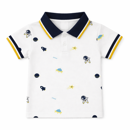 Space Print Polo Tee