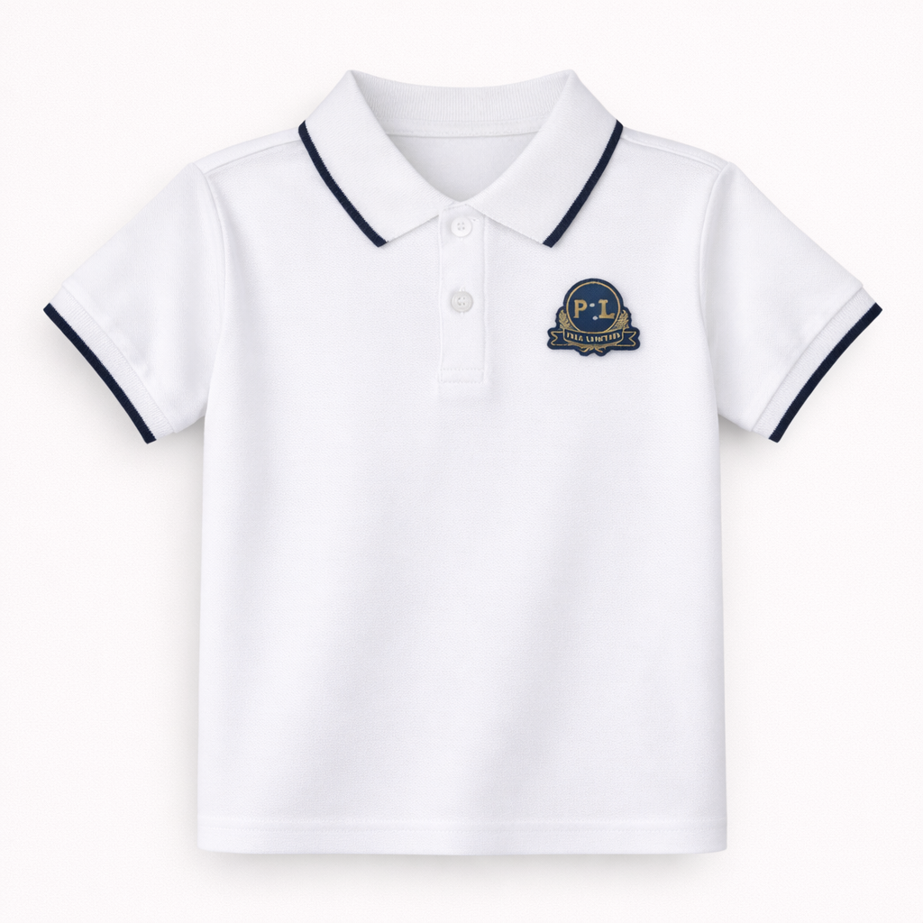 white Logo Embroidered Polo T-Shirt