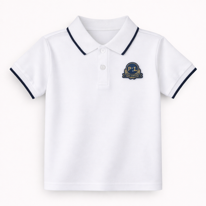 white Logo Embroidered Polo T-Shirt