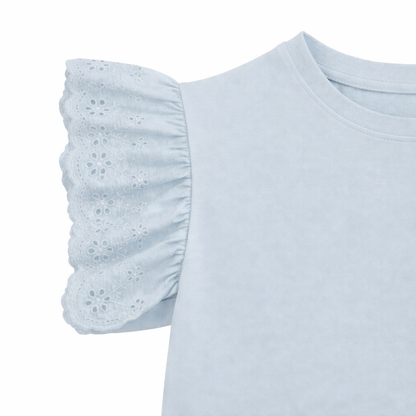 Lace Sleeve Floral Tee