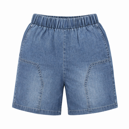Car Print Polo Tee & Denim Shorts Set