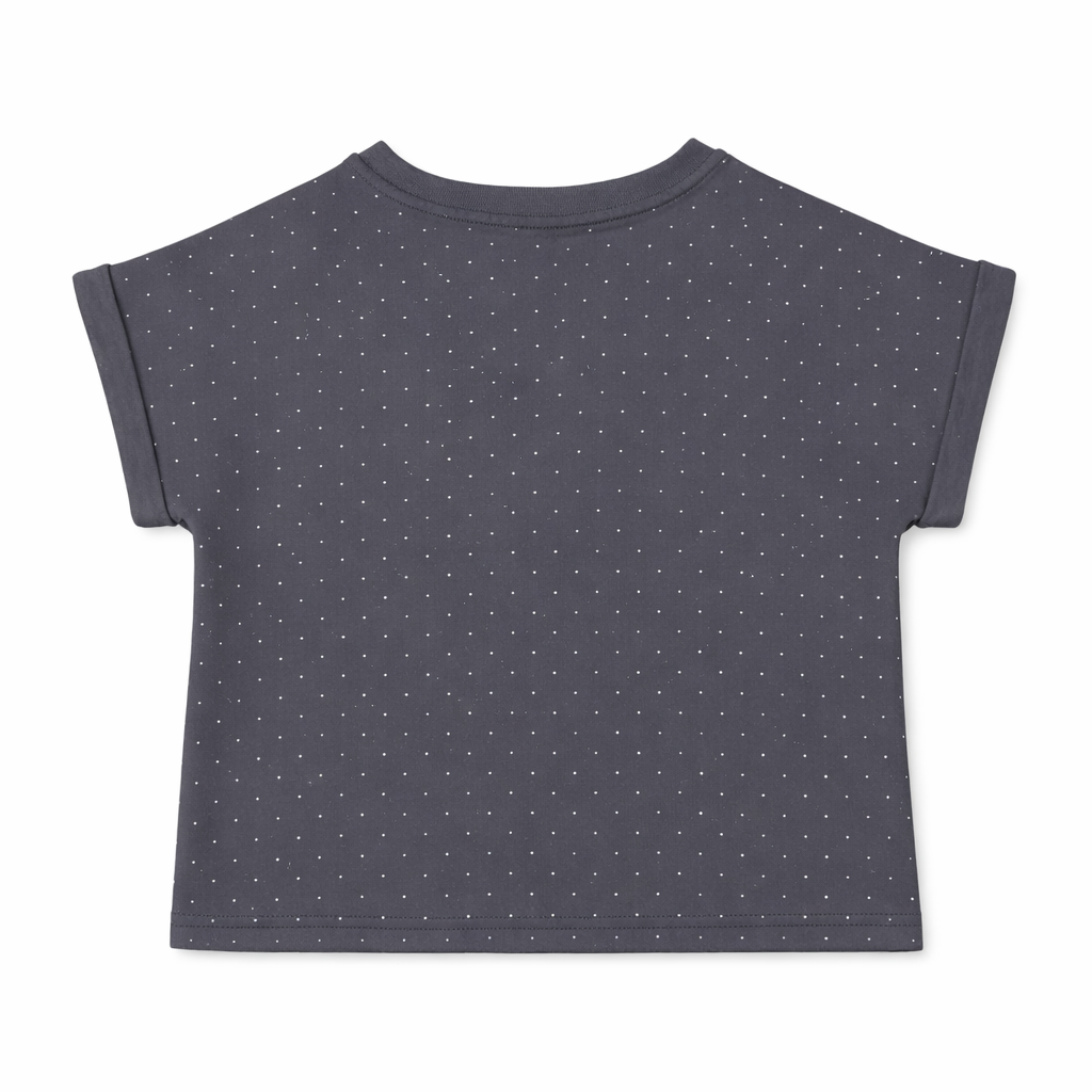 grey embellished polka Tee
