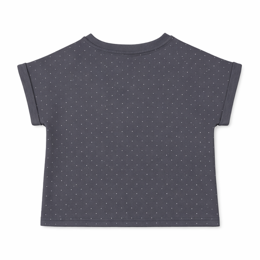 grey embellished polka Tee