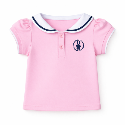 ⁠Pink Sailor Collar Skirt Set