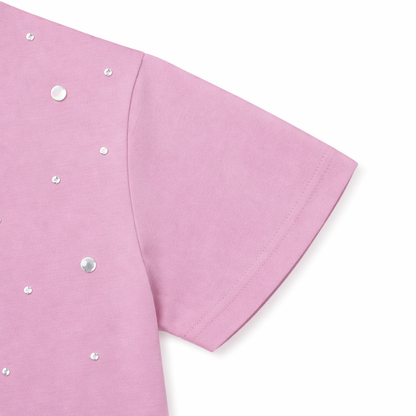 Dusty Pink Studded Detail Tee