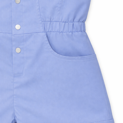 Blue Bow Utility Romper