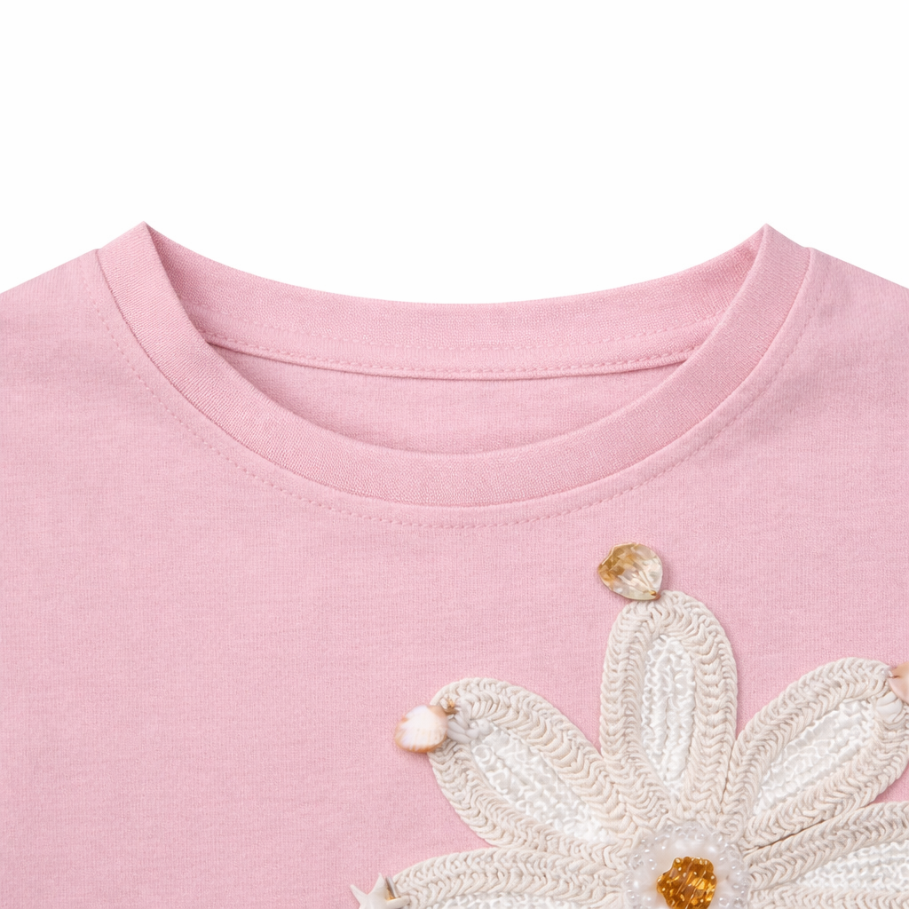 Blush Bloom Appliqué Tee