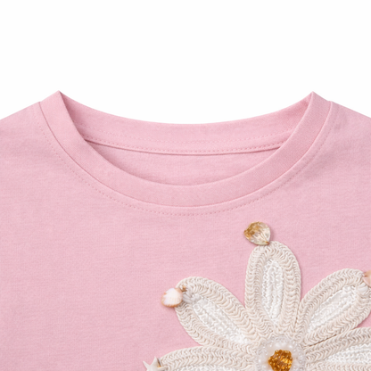 Blush Bloom Appliqué Tee