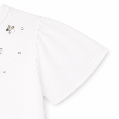 ivory Bloom Embellished Tee
