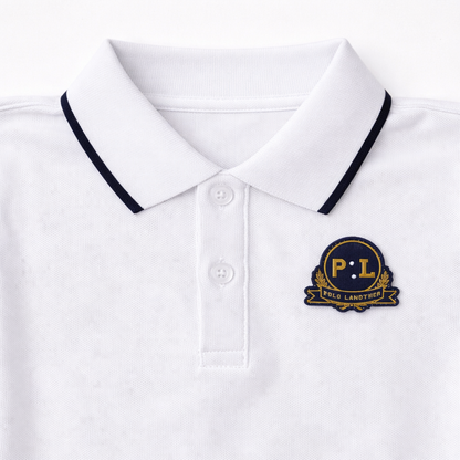 white Logo Embroidered Polo T-Shirt