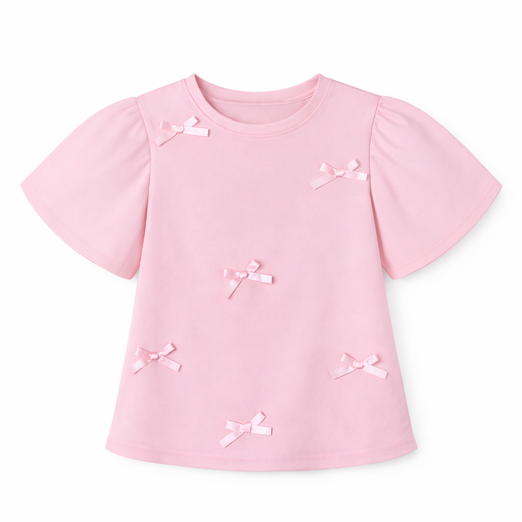 Pink Bow Flutter Tee