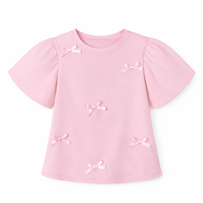 Pink Bow Flutter Tee