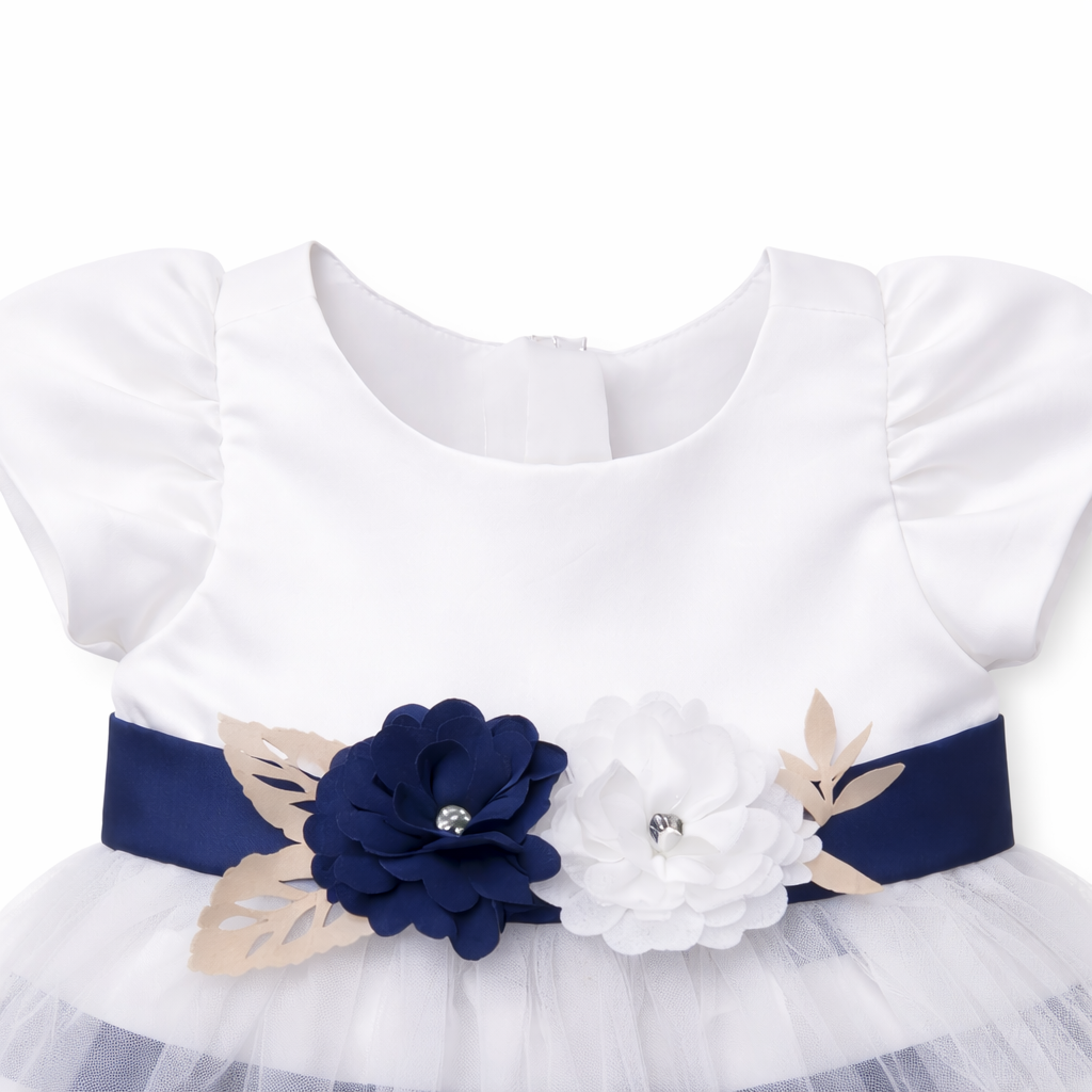 Navy Stripe Tulle Party Dress