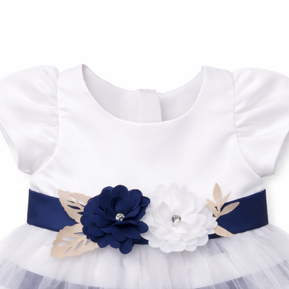 Navy Stripe Tulle Party Dress