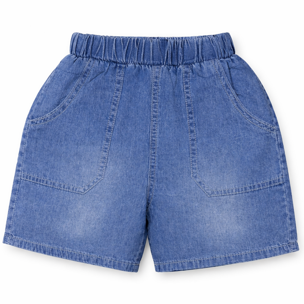 Bear Graphic Tee & Denim Shorts Set