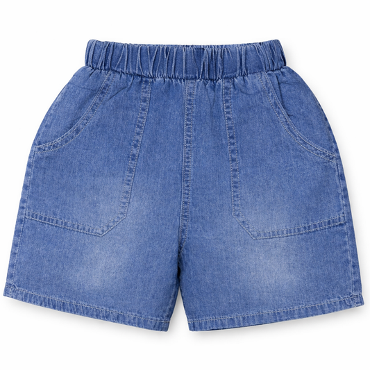 Bear Graphic Tee & Denim Shorts Set