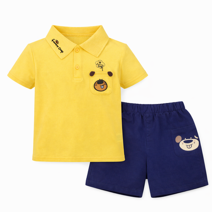 Cute bear character coord set