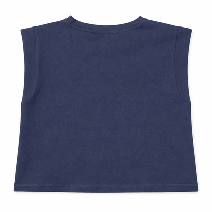 Navy Studded Sleeveless Top