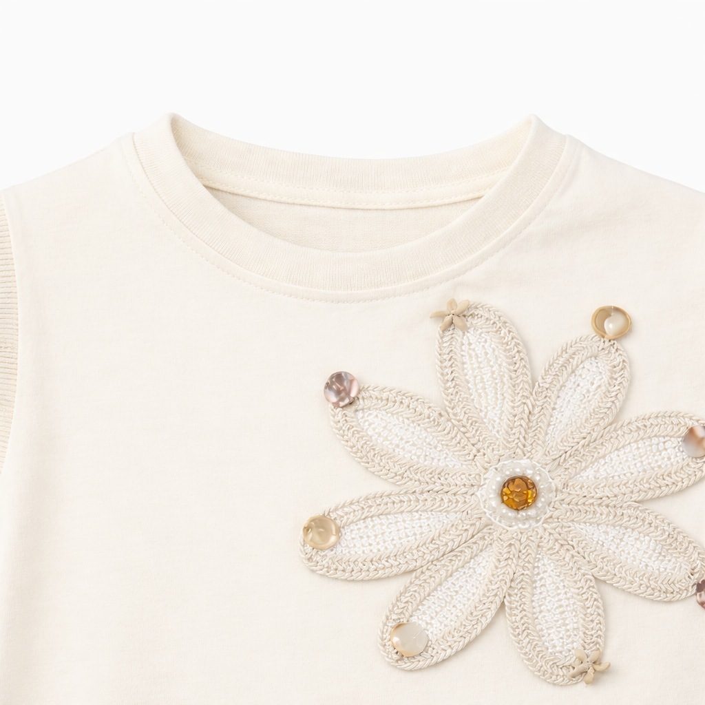 ivory Bloom Appliqué Tee
